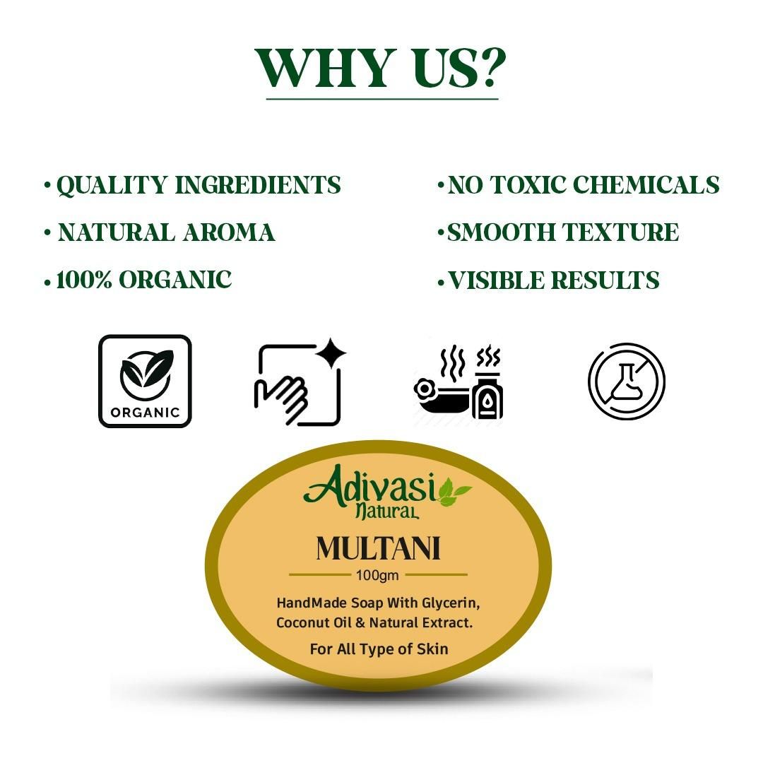 Multani Mitti handmade soap with Multani Mitti for remove pimple marks (Pack of 2)