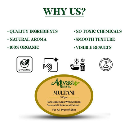 Multani Mitti handmade soap with Multani Mitti for remove pimple marks (Pack of 2)