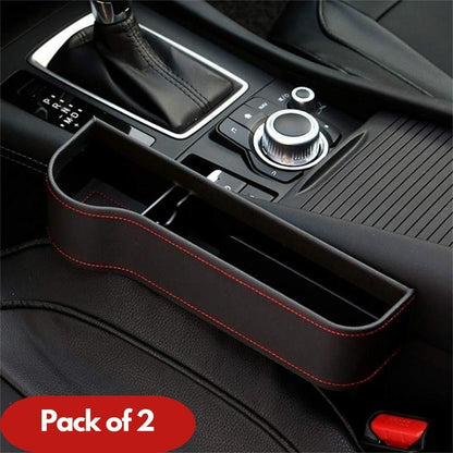 Seat Pockets PU Leather Car Console Side Organizer Pack of 2