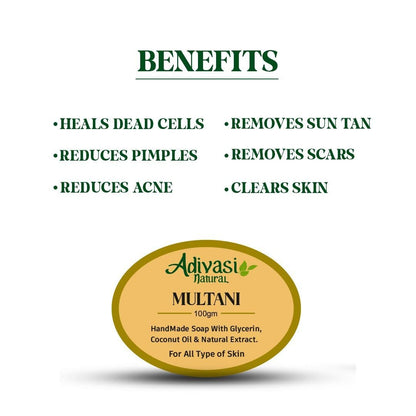 Multani Mitti handmade soap with Multani Mitti for remove pimple marks (Pack of 2)