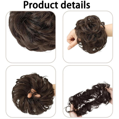 Elastic Artificial Hair Bun Brown & Black (Pack of 2)